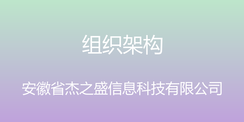 组织架构 - 安徽省杰之盛信息科技有限公司